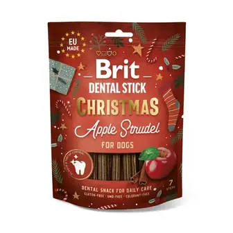 Ласощі для собак Brit Dental Stick Christmas Apple Strudel 251 г 7 шт - різдвяний яблучний штрудель