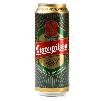 Пиво Staropilsen Lager з/б 0.5л