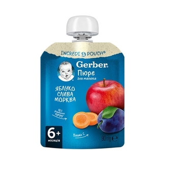 Пюре 90г Gerber Яблуко Слива Морква 