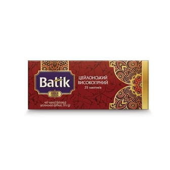 Чай (25 ф/п х 2г) Batik Gold чорний байховий цейлонський дрібний, к/уп 