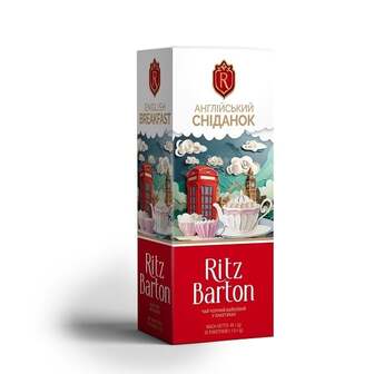 Чай ( 25 ф/п * 1,8 г) Ritz Barton чорний байховий з ярликом , к/уп 