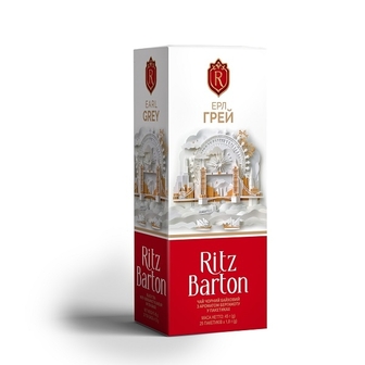 Чай ( 25 ф/п * 1,8 г) Ritz Barton чорний байховий з ароматом бергамоту з ярликом, к/уп 