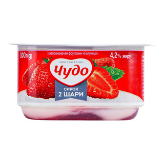 Сырок взбитый Чудо Клубника, 4,2%, 100 г