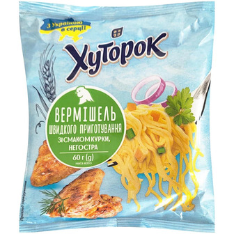 Вермішель Хуторок зі смаком курки швидкого приготування 60г