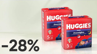 -28% на нічні підгузки-трусики Huggies Overnights Pants