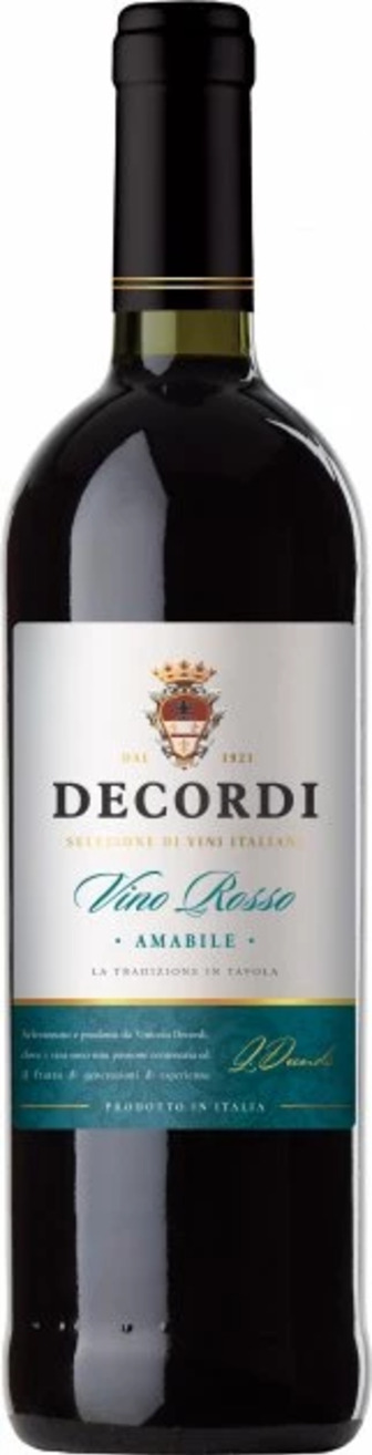 Вино Decordi Rosso Amabile червоне напівсолодке, 10%, 750 мл