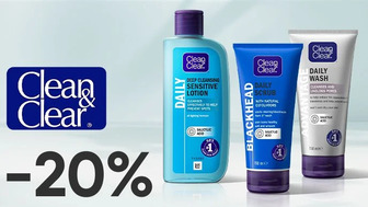 -20% на засоби для очищення обличчя Clean & Clear