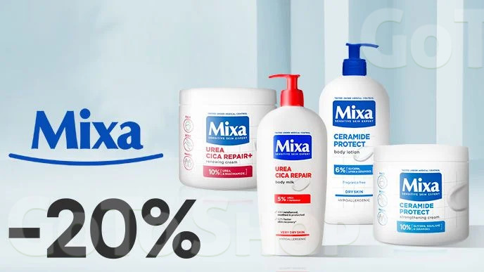 До -20% на засоби для догляду за обличчям та тілом MIXA