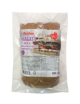 Чіабата Auchan темна заморожена 200 г