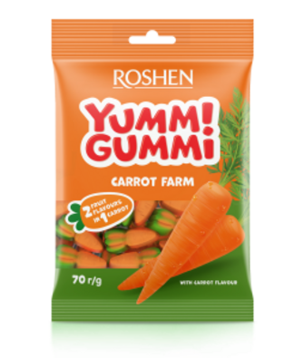 Цукерки РОШЕН Yummi Gummi Carrots Farm желейні 70г