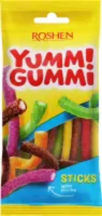 Цукерки РОШЕН Yummi Gummi Rainbow Belts желейні неглазуровані 70г