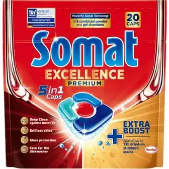 Капсули для посудомийних машин Somat Exellence 5-в-1 20 шт