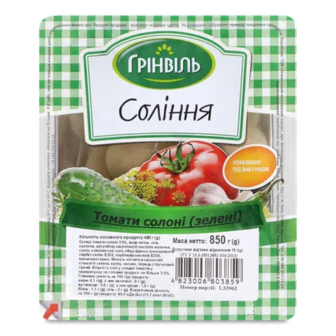 Томат «Грінвіль» зелений солоний, 450г (450г)