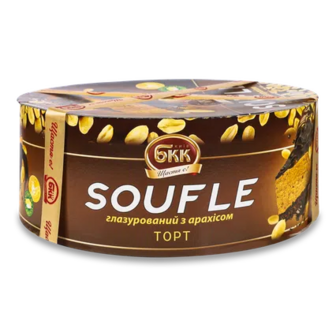 Торт БКК Soufle глазурований з арахісом, 850г