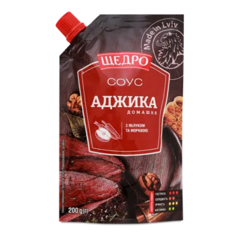 Соус «Щедро» «Аджика» домашня д/п, 200г