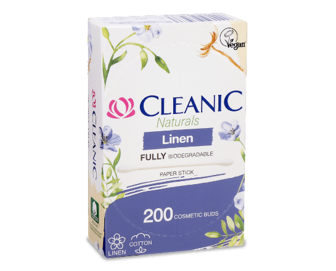 Палички ватні Cleanic Naturals Linen 200шт