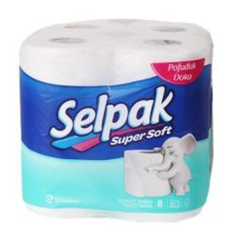 Папір туал. целюл. 3ш. Selpak Білий 8шт