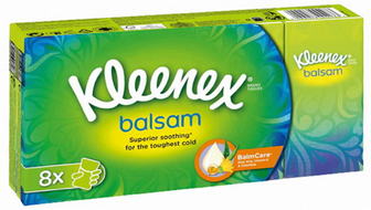 Хустинки носові паперові Kleenex Balsam, 8 пачок