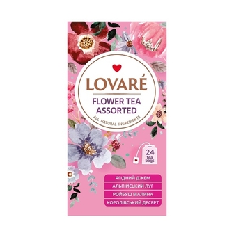 Чай (24 ф/п * 1,5 г) Lovare Flower tea суміш трав в сошетах з ярликом к/уп 