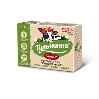 Спред 180 г Тульчинка Баланс солодковершковий 82,5 % еколін 