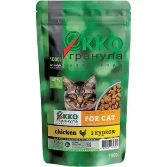 Корм Еко-Гранула для котів з куркою 1 кг
