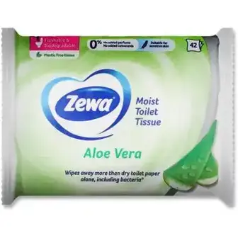 Туалетний папір Zewa Aloe Vera вологий  42 шт