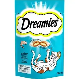 Корм сухий Dreamies з лососем для дорослих кішок та кошенят старше 8 тижнів 60 г