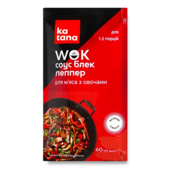 Соус Katana Wok Блек Пеппер для м'яса з овочами, 60мл