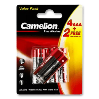 Батарейки Camelion Plus Alkaline ААА LR03, 6шт