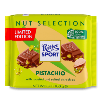 Шоколад молочний Ritter Sport з фісташками 100г