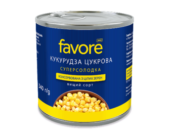 Кукурудза Favore цукрова консервована з/б ключ 340г