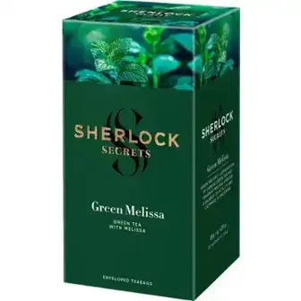 Чай Sherlock Secrets Green Melissa зелений 22 саше x 1.8 г