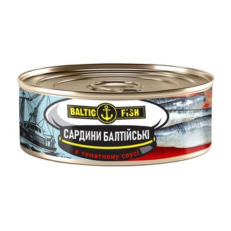 Сардини BALTIC FISH Балтійські в томатному соусі з/б ключ 240г