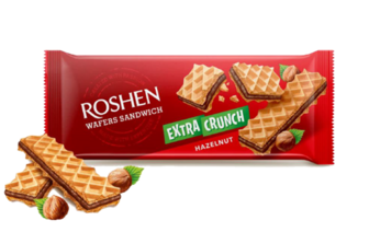 Вафлі РОШЕН Wafers Sandwich Extra Crunch Горіх 142г