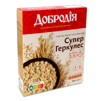 Пластівці вівсяні «Добродія» «Супер Геркулес» 500г