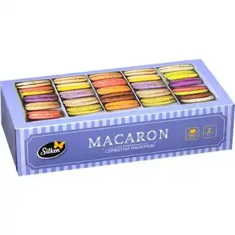 Серветки паперові Silken Macaron 2-х шарові в коробці 100 шт