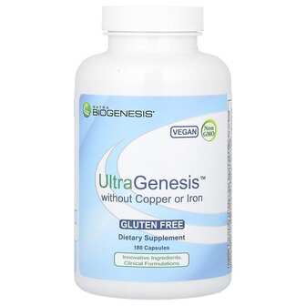 Nutra BioGenesis, UltraGenesis, без міді та заліза, 180 капсул