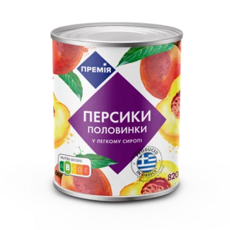 Персики половинками «Премія»®, 820г (820г)
