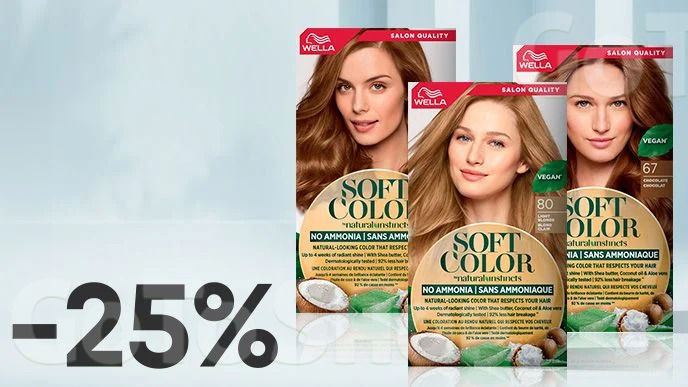 -25% на всю фарбу для волосся Wella Soft Color