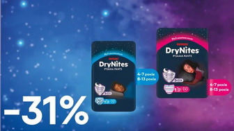 -31% на нічні поглинальні трусики-підгузки Huggies DryNites