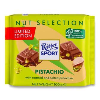 Шоколад молочний Ritter Sport з фісташками 100г