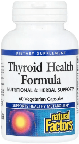 Здоров'я щитовидної залози, Thyroid Health Formula, Natural Factors, 60 вегетаріанських капсул