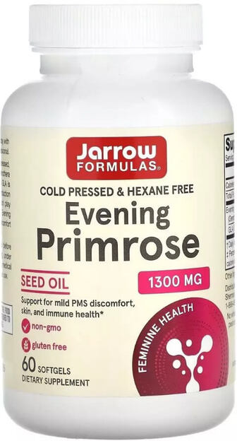 Примула вечірня, 1300 мг, Evening Primrose, Jarrow Formulas, 60 желатинових капсул