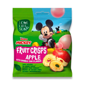 Яблучні чипси Mickey & Friends жувальна гумка Love Life & Sun 12 г