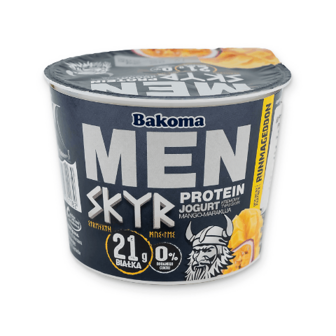 Йогурт Bakoma MEN SKYR протеїновий зі смаком манго-маракуя 2% 300г (300г)