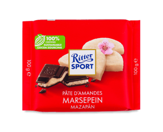 Шоколад чорний Ritter Sport з марципаном