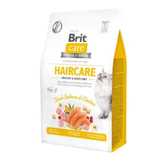 Сухий корм для котів Brit Care Cat GF Haircare Healthy & Shiny Coat 400 г - курка і лосось