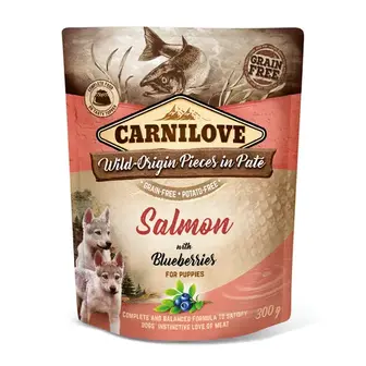 Вологий корм для цуценят Carnilove Grain-Free Adult pouch 300 г - лосось та чорниця