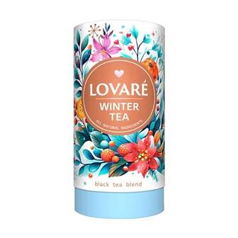 Чай LOVARE 80 гр Winter tea чорний з ароматом хурми, дині, тубус 