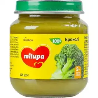 Пюре Milupa для дітей від 4 місяців броколі 125 г 
